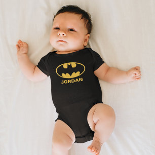 Personalisiertes Batman-Symbol   Oval Logo Baby Strampler