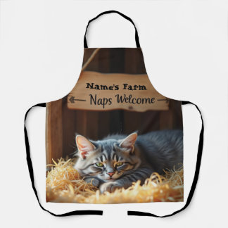 Personalisiertes Bauernhaus Barackenkatze Schürze
