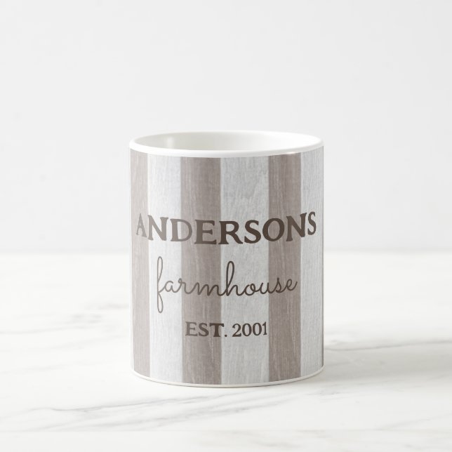 Personalisiertes Bauernhaus rustikales Holz Kaffeetasse (Mittel)
