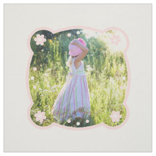 Personalisiertes Baumwoll-Quiltquadrat mit florale Stoff