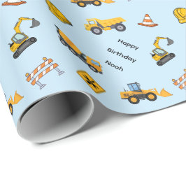 Personalisiertes Baustellen-Geburtstagspapier Geschenkpapier