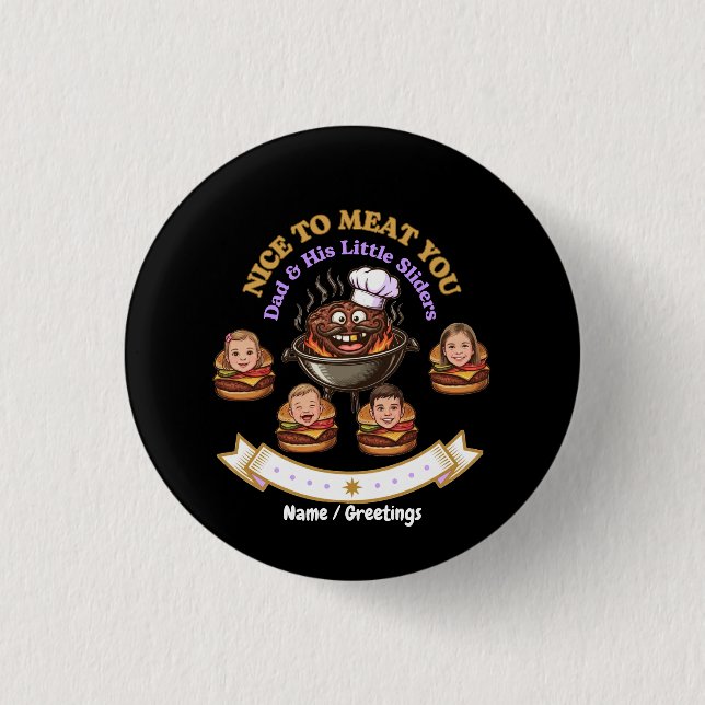 Personalisiertes BBQ-Grillmeister-Geschenk Nice To Button (Vorderseite)