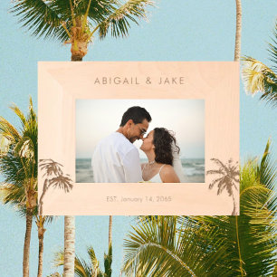 Personalisiertes Beach Wedding Foto Geätzte Rahmen