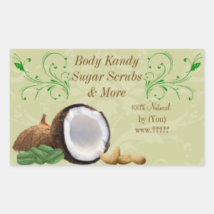 Personalisiertes Beauty Business-Coconut-Scroll-La Rechteckiger Aufkleber