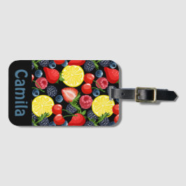 Personalisiertes Beeren- und Zitrusmuster  Gepäckanhänger