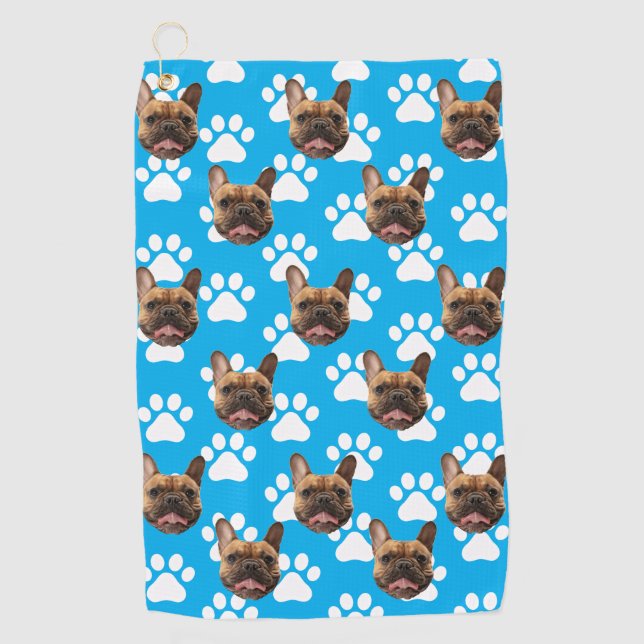 Personalisiertes Begleiter-Foto-Gesichtsgeschenk f Golfhandtuch (Vorderseite)