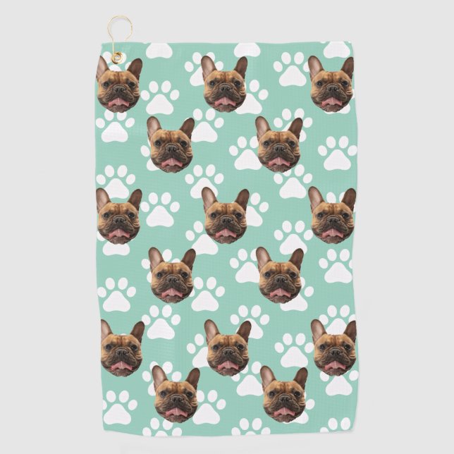 Personalisiertes Begleiter-Foto-Gesichtsgeschenk f Golfhandtuch (Vorderseite)