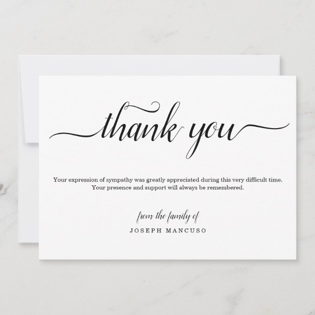 Personalisiertes Begräbnis danken Ihnen, mit Foto Dankeskarte (Vorderseite)