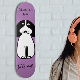 Personalisiertes "Behalt Out"-Hundezimmerzeichen Skateboard