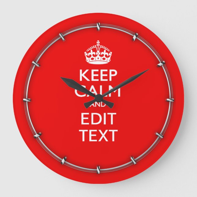 Personalisiertes Behalt Ruhe und Bearbeiten von Te Große Wanduhr (Vorderseite)