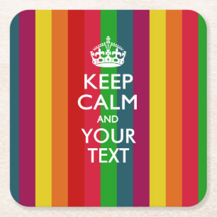Personalisiertes BEHALTEN CALM UND Ihr Text für Re Rechteckiger Pappuntersetzer