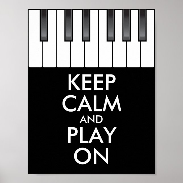 Personalisiertes BEHALTEN CALM und PLAY On-Keyboar Poster (Vorne)