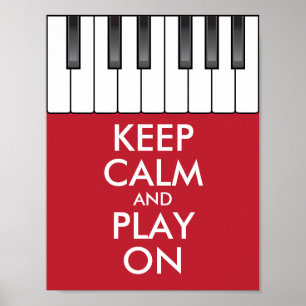 Personalisiertes BEHALTEN CALM und PLAY On-Keyboar Poster