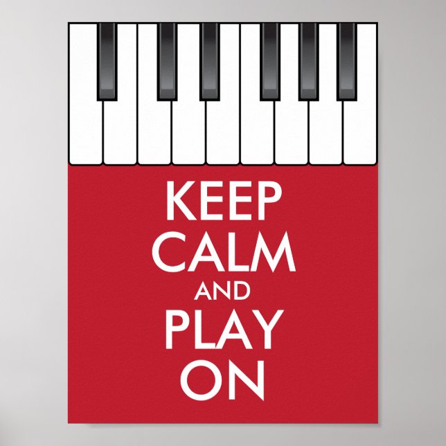 Personalisiertes BEHALTEN CALM und PLAY On-Keyboar Poster (Vorne)