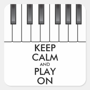 Personalisiertes BEHALTEN CALM und PLAY On-Keyboar Quadratischer Aufkleber