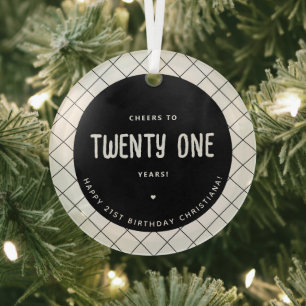 Personalisiertes Beileid zu 21 Jahren Modernität u Ornament Aus Glas