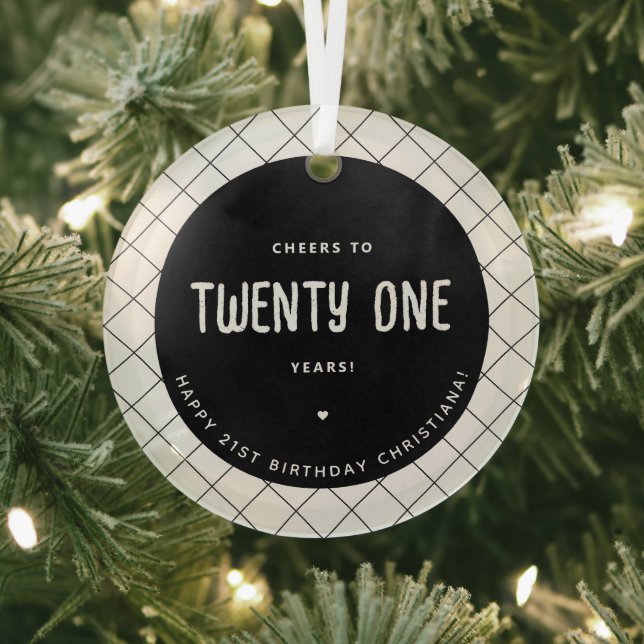 Personalisiertes Beileid zu 21 Jahren Modernität u Ornament Aus Glas (InSitu)