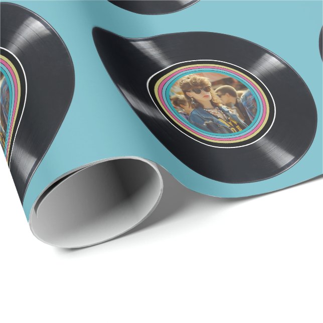 Personalisiertes beliebiges Vintages Foto Geburtst Geschenkpapier (Rolleneckpunkt)