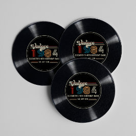 Personalisiertes beliebiges Vintages Foto Geburtst Runder Pappuntersetzer