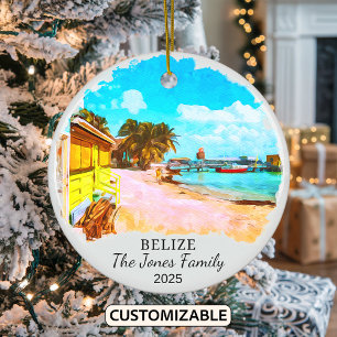 Personalisiertes Belize-Ornament, Mittelamerika Keramik Ornament