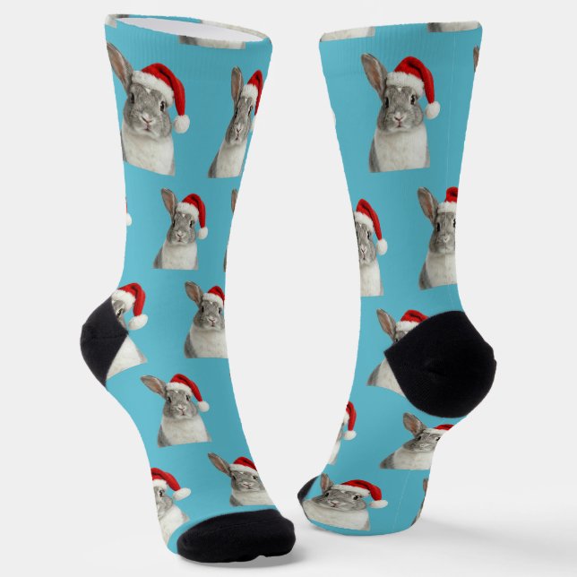 Personalisiertes benutzerdefiniertes Bunny-Weihnac Socken (Gewinkelt)