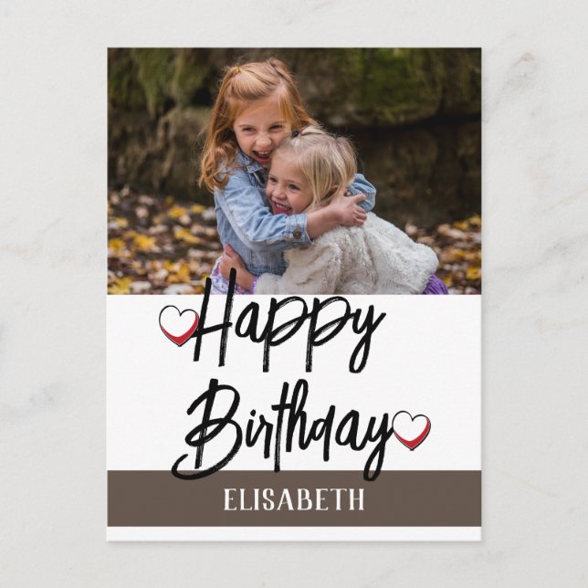 Personalisiertes benutzerdefiniertes Foto Geburtst Postkarte (Vorderseite)