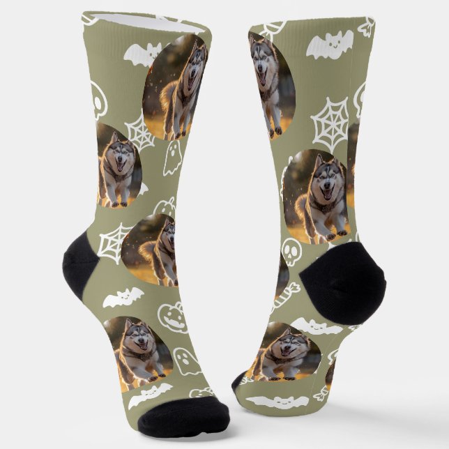 Personalisiertes benutzerdefiniertes Foto - Hallow Socken (Gewinkelt)