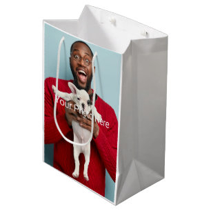 Personalisiertes benutzerdefiniertes Foto Mittlere Geschenktüte