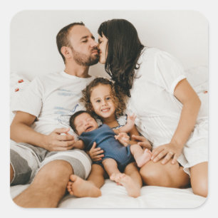 Personalisiertes benutzerdefiniertes Foto Quadratischer Aufkleber
