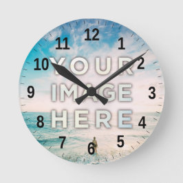 Personalisiertes benutzerdefiniertes Foto Runde Wanduhr
