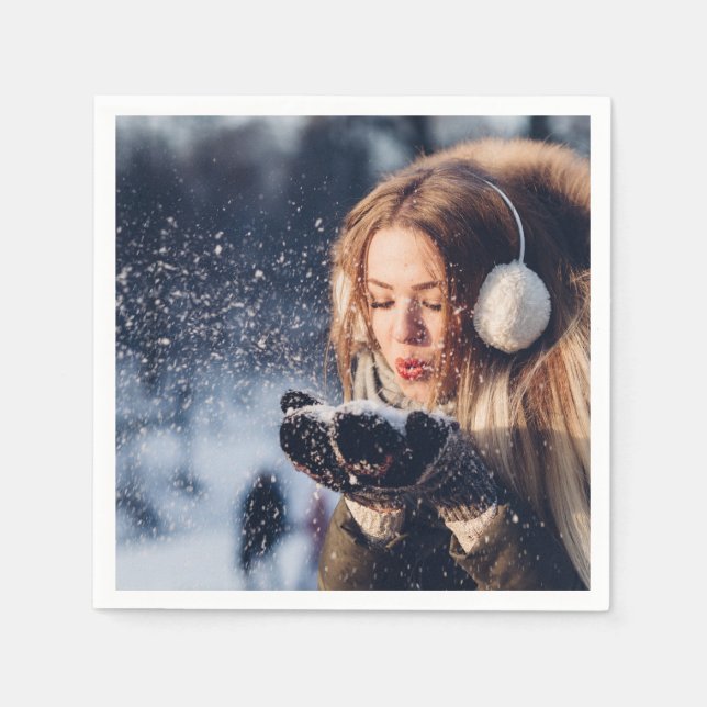 Personalisiertes benutzerdefiniertes Foto Serviette (Vorderseite)