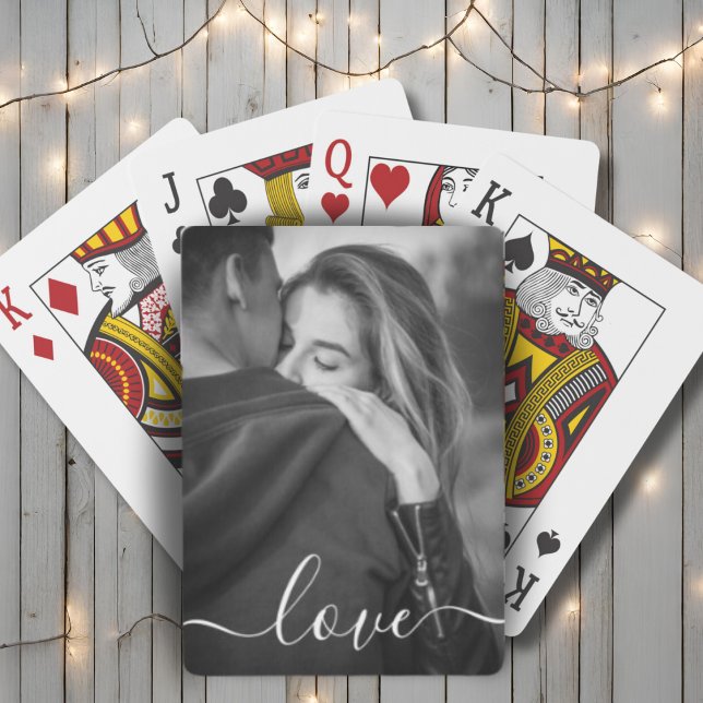 Personalisiertes benutzerdefiniertes Foto und Lieb Spielkarten (Custom Photo And Text Love Script Personalized Playing Cards)