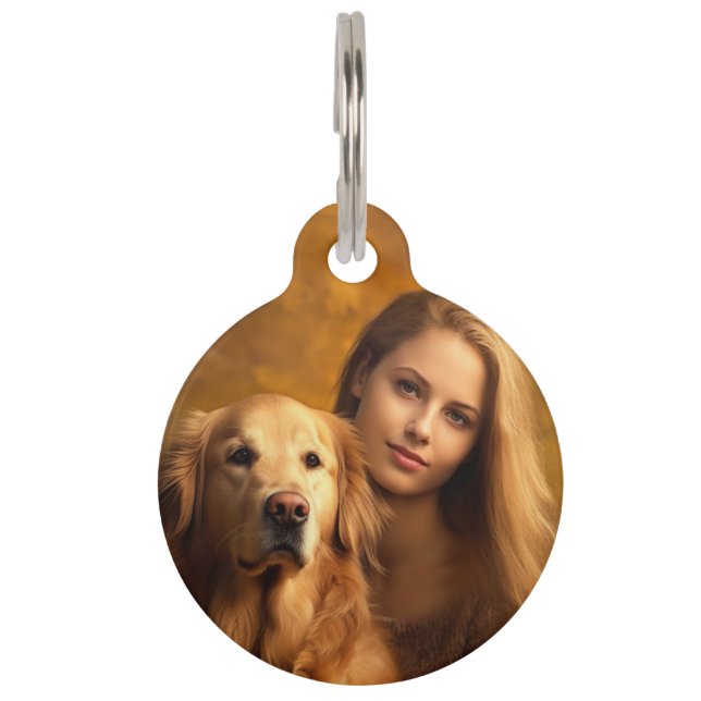 Personalisiertes benutzerdefiniertes Foto und Text Haustiermarke (Vorderseite)