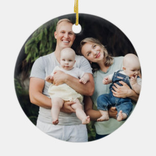 Personalisiertes benutzerdefiniertes Foto und Text Keramik Ornament