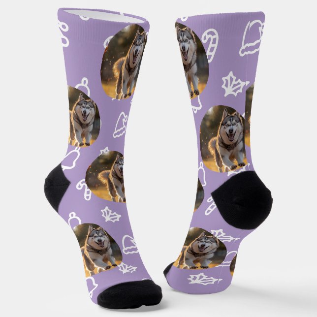 Personalisiertes benutzerdefiniertes Foto - Winter Socken (Gewinkelt)