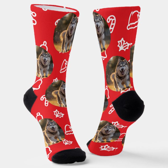 Personalisiertes benutzerdefiniertes Foto - Winter Socken (Gewinkelt)