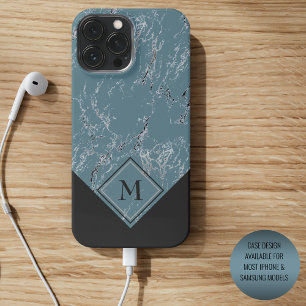 Personalisiertes benutzerdefiniertes Grau Türkis B Case-Mate iPhone Hülle