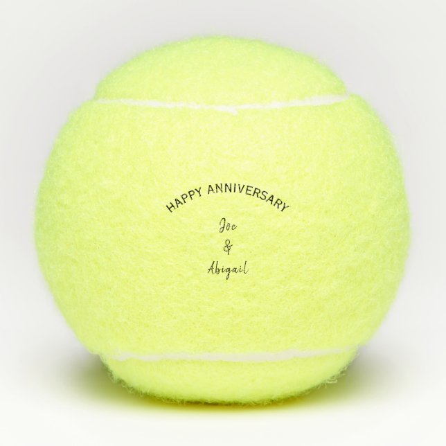 Personalisiertes benutzerdefiniertes Happy Anniver Tennisbälle (Vorderseite)