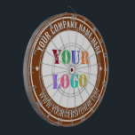 Personalisiertes benutzerdefiniertes Logo und Text Dartscheibe<br><div class="desc">Benutzerdefinierte Farben und Schriftart - Entwerfen Sie Ihr eigenes Personalisiertes Mainboard mit Ihrer Firmenlogo-und-Name-Website oder Beruflichen Werbeplakaten für Unternehmen im benutzerdefinierten Text / Geschenk - Logo hinzufügen - Foto oder QR-Code / Name - Firma / Website oder Telefon , E-Mail / mehr - Verkleinern, verschieben oder entfernen und hinzufügen Elemente...</div>