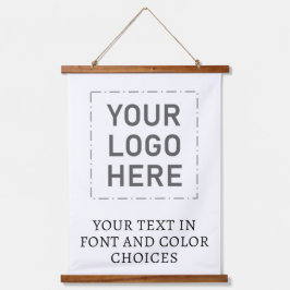 Personalisiertes benutzerdefiniertes Logo Wandteppich Mit Holzrahmen