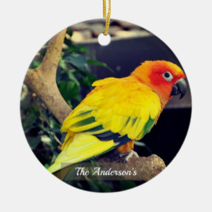 Personalisiertes benutzerdefiniertes Lovebird-Foto Keramik Ornament