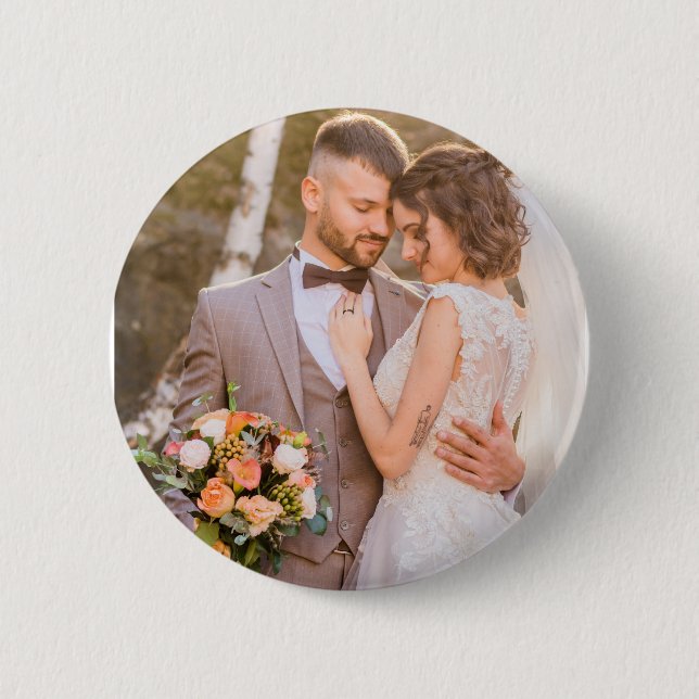 Personalisiertes benutzerdefiniertes Paar-Foto Button (Vorderseite)