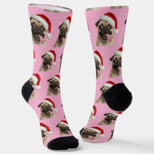 Personalisiertes benutzerdefiniertes Pug-Weihnacht Socken