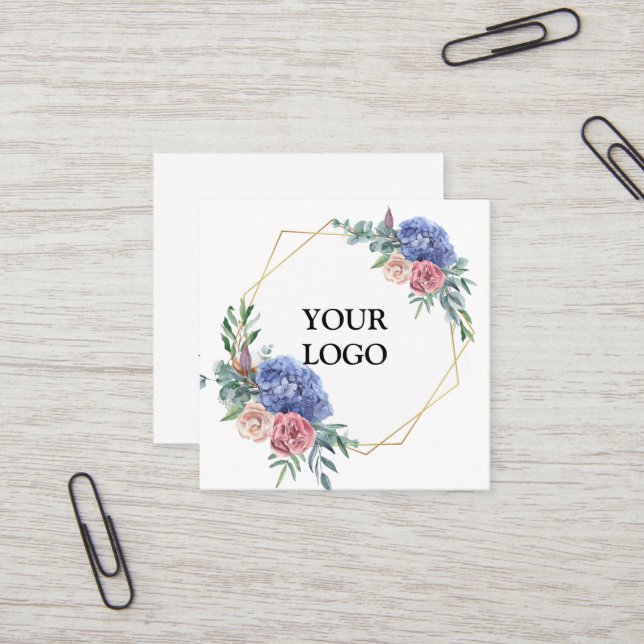 Personalisiertes, benutzerdefiniertes Unternehmen  Quadratische Visitenkarte (Vorderseite/Rückseite Beispiel)