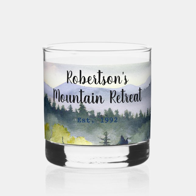 Personalisiertes Bergthema Whiskyglas (Vorderseite)