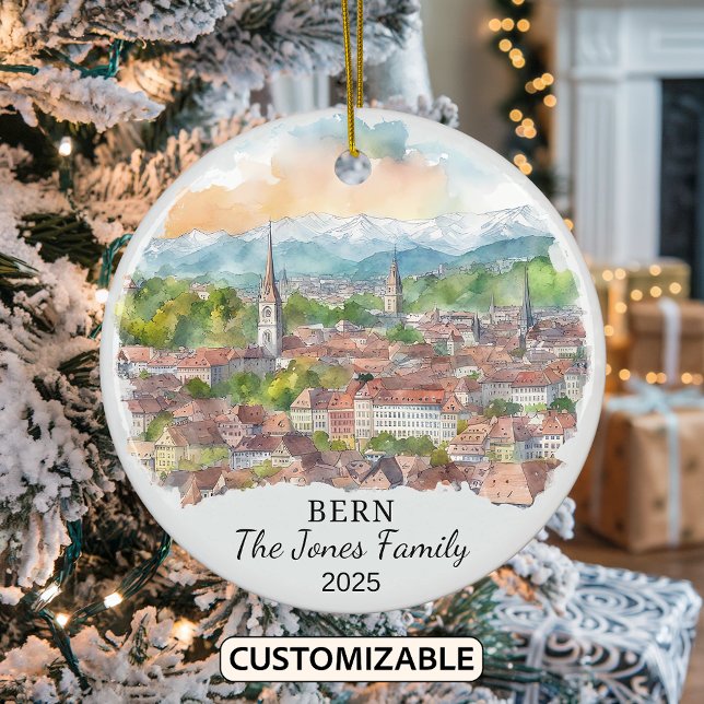 Personalisiertes Bern-Ornament, Schweiz Geschenk Keramik Ornament (Von Creator hochgeladen)