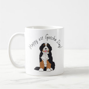 Personalisiertes Bernedoodle 1st Gotcha Day Foto Kaffeetasse