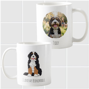 Personalisiertes Bernedoodle-Hundemama-Foto und -N Kaffeetasse