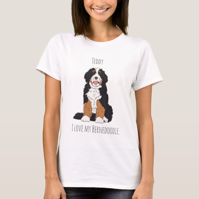 Personalisiertes Bernedoodle-Hundemama mit individ T-Shirt (Vorderseite)