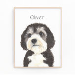 Personalisiertes Bernedoodle-Portrait Fotodruck<br><div class="desc">Ich bin in Liebe mit dieser wunderschön detaillierten Aquarellbild eines schwarzen, weißen und grauen Bernedoodle- oder Schafdoodle-Hundes! Personalisieren Sie diese Kunstdrucke mit Ihrem Namen oder Monogramm, um Ihre Dekoration zu ergänzen und Schriftart zu ändern, indem Sie bei der Personalisierung die Option "Bearbeiten mit dem Designwerkzeug" auswählen. Bestellen Sie die Erholung...</div>